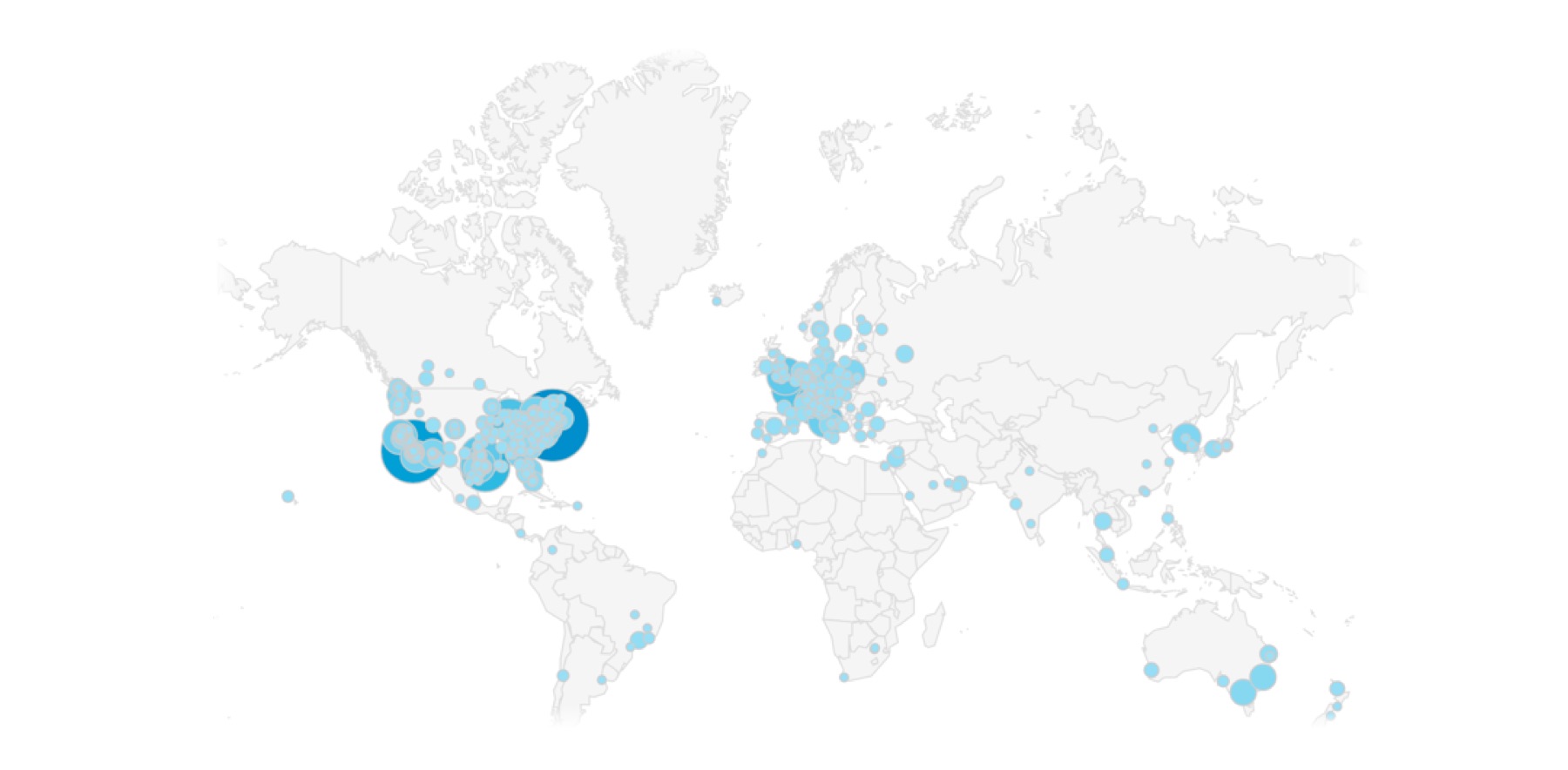 A map showing visitors from around the world to the site