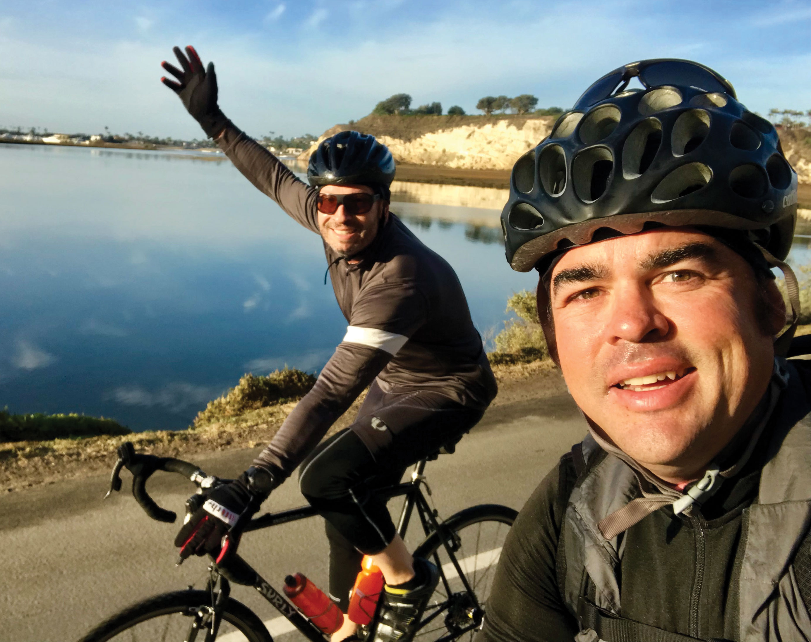 Troy and Luke Riding thie bikes