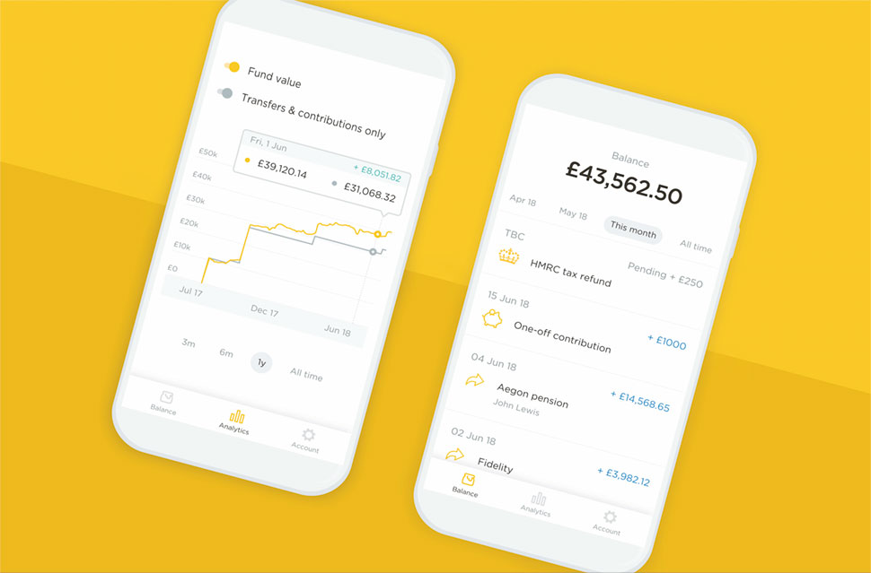 An example of PensionBee's mobile dashboard